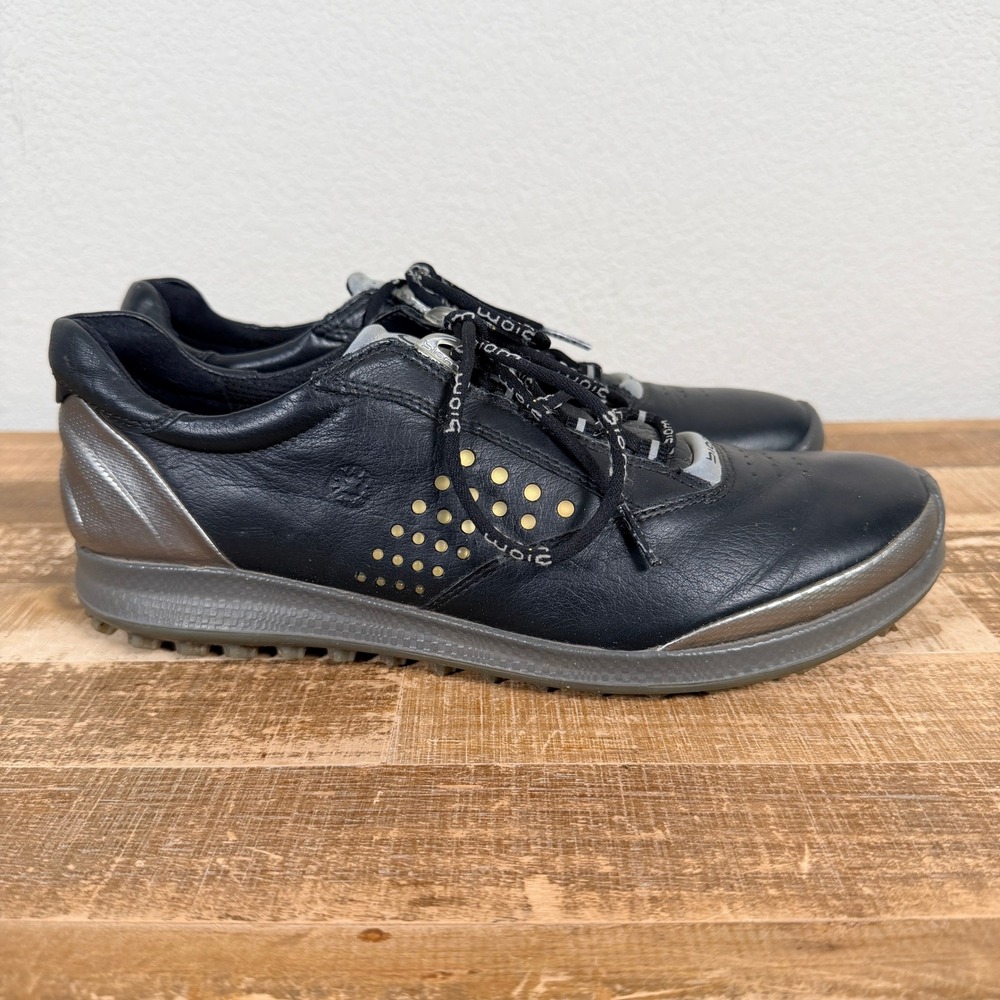 ECCO Biom Spikeless Golf Shoes Womens EU 40 US 9 Black Leather Natural Motion